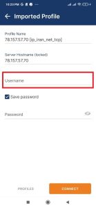 Enter VPN account credentials in OpenVPN