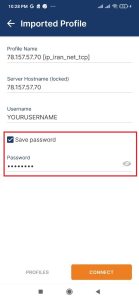 Enter VPN account credentials in OpenVPN